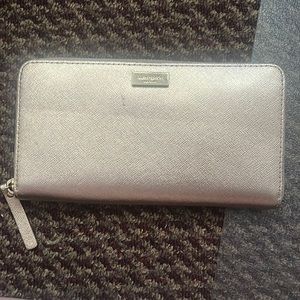Rose gold kate spade continental zip around wallet